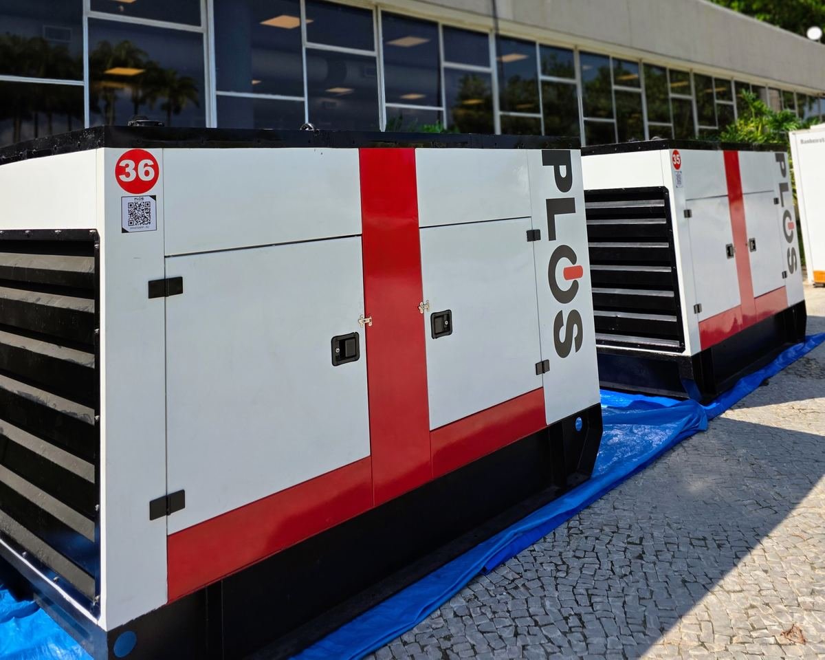 Geradores Plus Geradores de 150 kVA instalados em evento corporativo no Rio de Janeiro